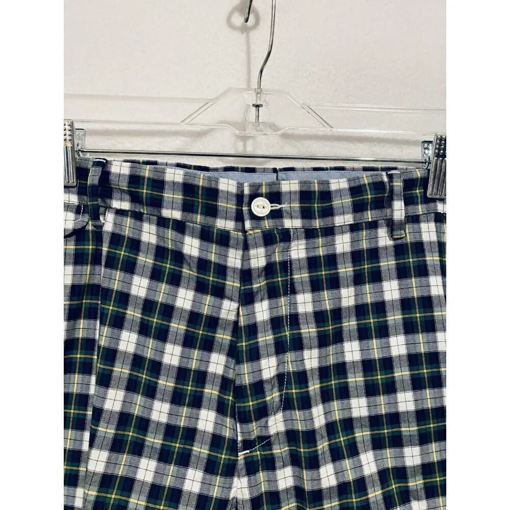 Polo Ralph Lauren Shorts Mens 38 Green Blue Plaid Chinos Classic Preppy Nautical